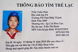 Bé trai 10 tuổi mất tích sau khi đến trường đánh cờ