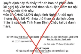 “Cháo lươn vào Danh mục Di sản” là thông tin sai sự thật