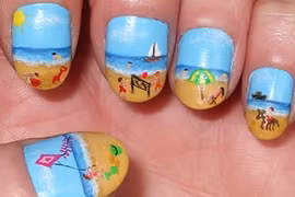 Những mẫu nail sặc sỡ phù hợp đi biển 