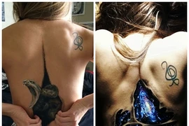 Mãn nhãn những bức tranh 3D sống động trên lưng thiếu nữ