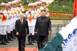 Chùm ảnh: Lễ đón Chủ tịch Triều Tiên Kim Jong-Un thăm hữu nghị chính thức Việt Nam