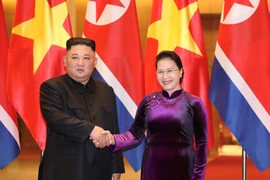 Ảnh: Chủ tịch Quốc hội Nguyễn Thị Kim Ngân tiếp Chủ tịch Triều Tiên