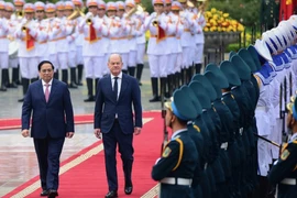 Toàn cảnh lễ đón Thủ tướng Đức Olaf Scholz thăm chính thức Việt Nam