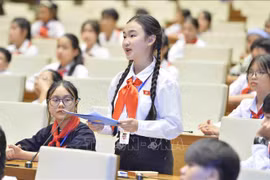 Toàn cảnh phiên họp giả định "Quốc hội trẻ em" lần thứ nhất