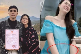 Diễn viên Ngọc Trinh lộ vòng 2 lùm lùm như mang thai 