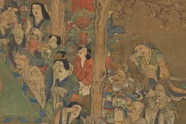 Phóng to bức tranh Đức Phật nhập Niết bàn, giật mình 2 chi tiết lạ