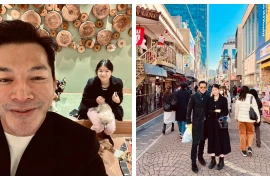 Con gái Trương Ngọc Ánh vi vu Nhật Bản cùng bố, chiều cao chuẩn siêu sao