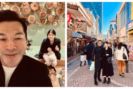 Con gái Trương Ngọc Ánh vi vu Nhật Bản cùng bố, chiều cao chuẩn siêu sao