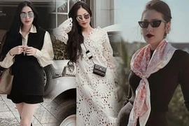 Á hậu Tú Anh lên đồ toàn đen trắng nhưng vẫn chẳng hề nhàm chán