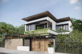 Biệt thự japandi 2 tầng ngập ánh sáng và gió nhờ 4 mặt tiếp xúc thiên nhiên