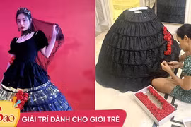 Cùng chiêm ngưỡng chiếc váy Thúy Hạnh dành 5 tiếng làm cho con gái