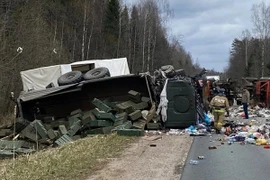 Xe chở đạn của quân đội Nga gặp tai nạn thảm khốc, thiệt hại nặng nề 