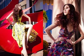 Thái Hà đầm hoa, tóc xù cá tính trên đất Mỹ