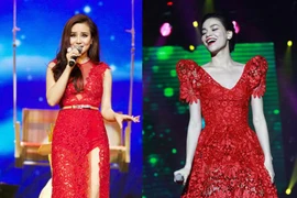 Đầm ren đỏ “hút mắt” năm Rồng của Sao Việt 