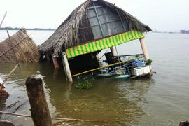 Kinh hoàng 7 căn nhà đổ ập xuống sông trong đêm