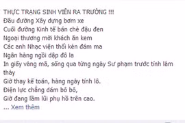 Thơ “Thực trạng sinh viên ra trường” khiến dân mạng “sục sôi“