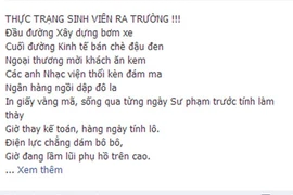 Thơ “Thực trạng sinh viên ra trường” khiến dân mạng “sục sôi“