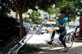 Ảnh thiếu nữ đi xe đạp “hút hồn” dân mạng