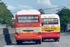 Hai xe buýt rượt đuổi, chèn nhau như phim trên Quốc lộ 1A