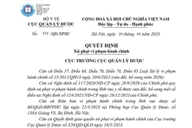 Dược phẩm Quang Minh bị xử phạt 100 triệu đồng