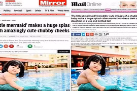 Tiểu Mỹ nhân ngư mũm mĩm Việt Nam xuất hiện trên báo Tây 