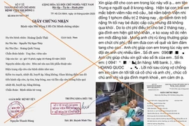 Cảnh báo: Giả mạo giấy tờ của bệnh viện để kêu gọi từ thiện