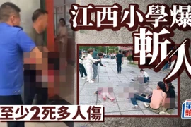 Người phụ nữ xách dao vào trường tiểu học chém loạn xạ, 12 người chết và bị thương