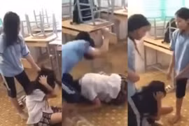 Phẫn nộ clip nữ sinh bị đánh hội đồng 10 phút trong lớp học ở TP HCM
