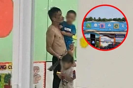 Người đàn ông xách dao kề vào cổ 2 bé học trường mầm non ở Tiền Giang