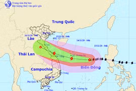 Bão số 13 giật cấp 12 sắp vào các tỉnh miền Trung