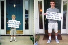 Bộ ảnh ngày đầu tiên đi học và... ngày đi học cuối cùng