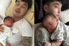 Khoảnh khắc đáng yêu của Ưng Hoàng Phúc bên con trai