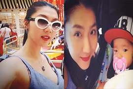 Ngọc Quyên đẹp mặn mà đưa con trai đi chơi