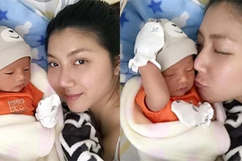 Siêu mẫu Ngọc Quyên khoe con trai gần 2 tuần tuổi