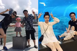 Trang Nhung khoe ảnh hạnh phúc bên chồng con ở Singapore
