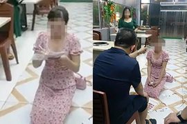 Chủ quán Nhắng nướng Hiền Thiện dùng dép đánh vào mặt cô gái bị ép quỳ