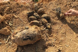 Tá hỏa khi đào đất vườn nhà thấy la liệt bom, mìn, lựu đạn