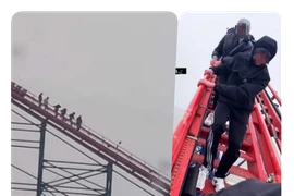 Du khách hoảng loạn khi tàu lượn siêu tốc đột ngột dừng ở độ cao 70m