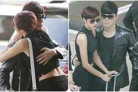 Nathan Lee công khai tình tứ Phương Mai ở sân bay