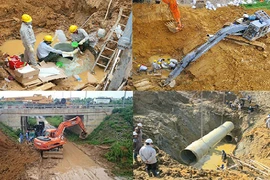 Điểm lại 11 lần đường ống nước sạch sông Đà bị vỡ