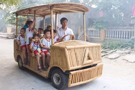 Cận cảnh "siêu xe điện" bằng tre giá 100 triệu tại Đà Nẵng