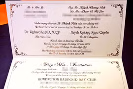 Rò rỉ thiệp cưới của siêu mẫu Ngọc Quyên