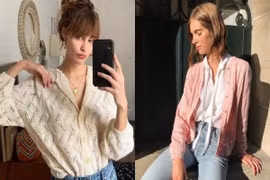 3 cách diện áo cardigan mỏng tuyệt đẹp của phụ nữ Pháp