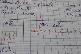 Bài kiểm tra được 10 điểm, nữ sinh vẫn nhận lời phê tệ của cô giáo