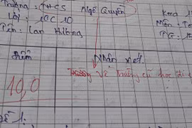Bài kiểm tra được 10 điểm, nữ sinh vẫn nhận lời phê tệ của cô giáo