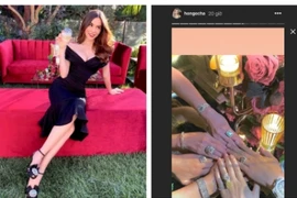 Hà Hồ khoe nhẫn kim cương 'khủng' khi dự đám cưới bạn ở Mỹ