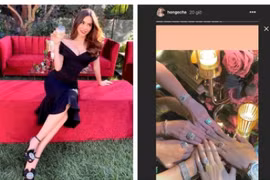 Hà Hồ khoe nhẫn kim cương 'khủng' khi dự đám cưới bạn ở Mỹ