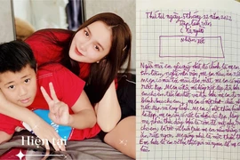 Vợ Khánh Đơn bất ngờ trước bài văn tả mẹ từ con trai riêng của chồng