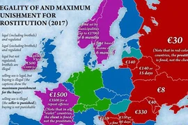 Bí mật động trời về bản đồ các nhà thổ trên thế giới