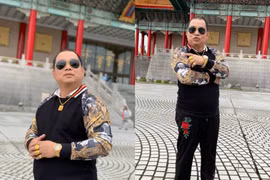 Chồng Thúy Hạnh gây choáng khi đeo vàng đầy tay, diện đồ hổ báo